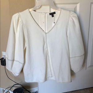 Anthropologie white long sleeve (loose) size M